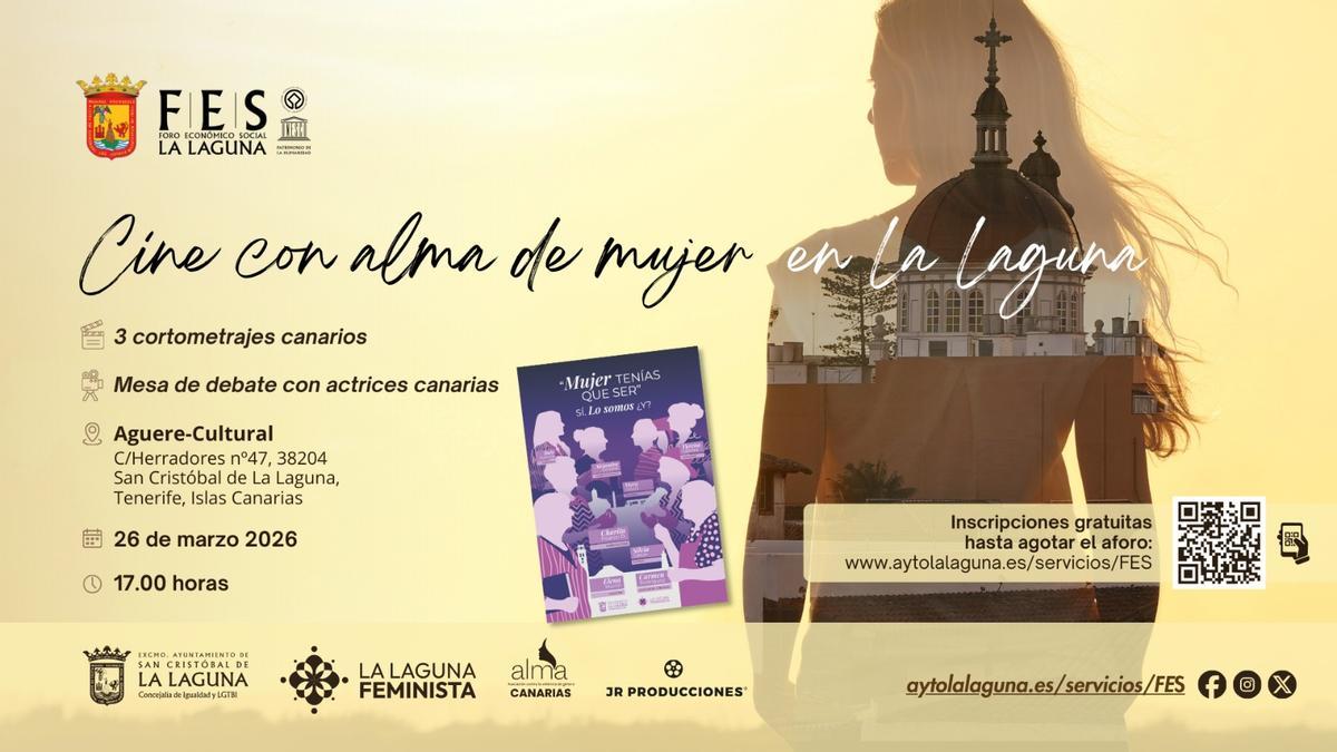 Cartel de 'Cine con alma de mujer en La Laguna'.
