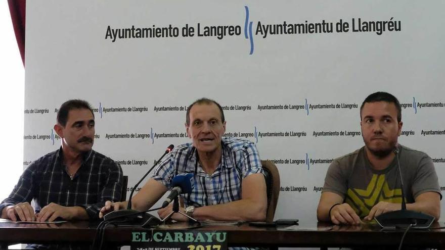 González, Sánchez y Casal, en la presentación de la fiesta.