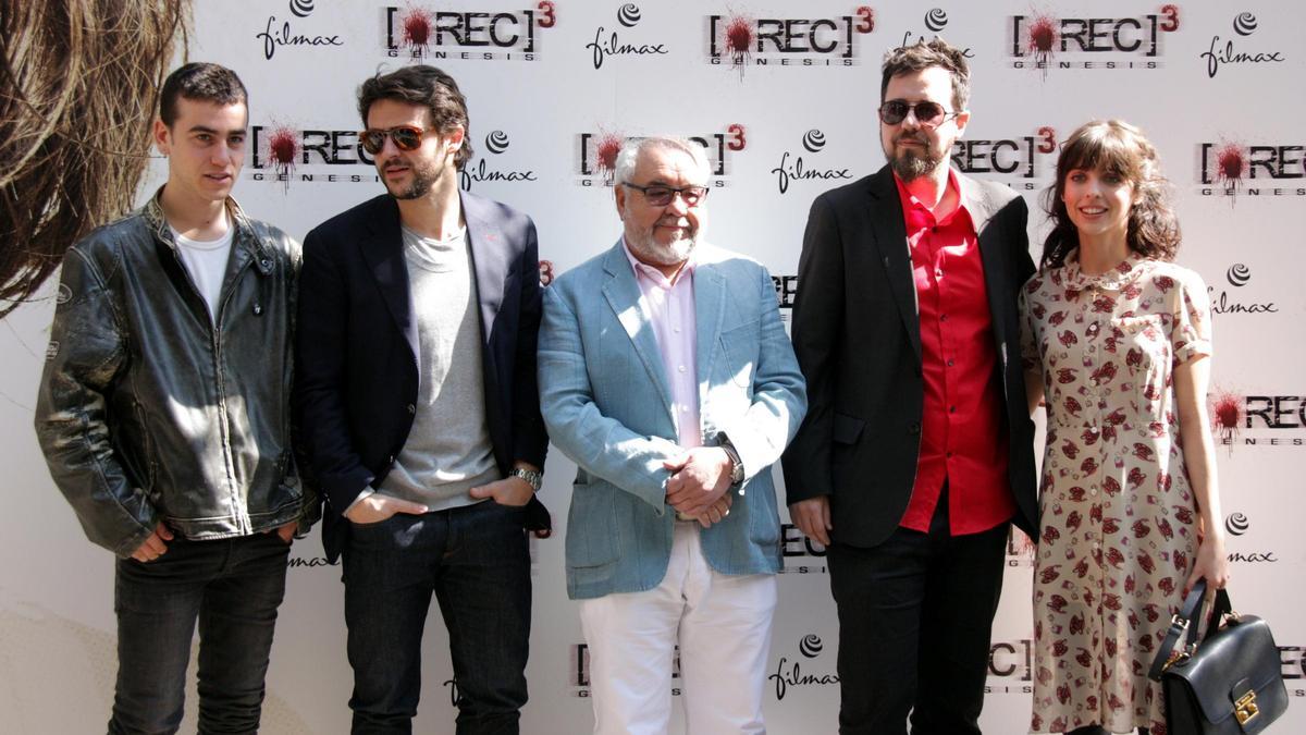 L'equip de 'REC3' amb el seu director Paco Plaza i el productor Julio Fernández i els actors Leticia Dolera, Diego Martín i Àlex Monner