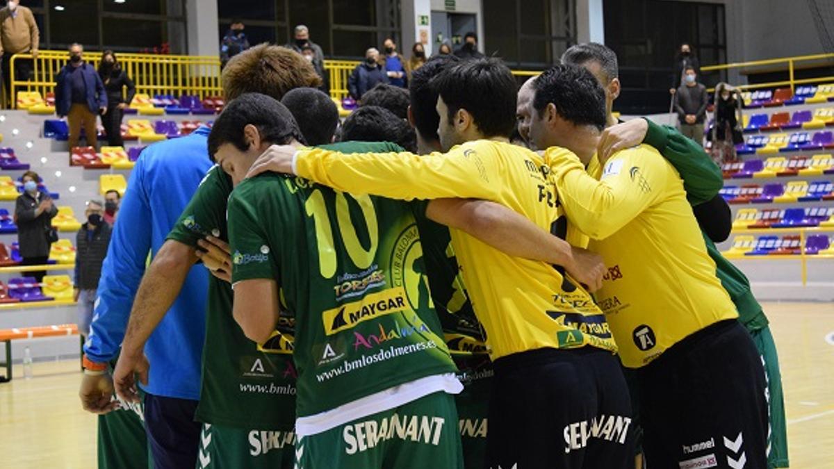 Jugadores del BM Iberoquinoa Antequera en uno de los encuentros de la presente temporada.