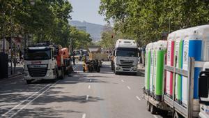 Preparativos para la exhibición de F1 en Barcelona