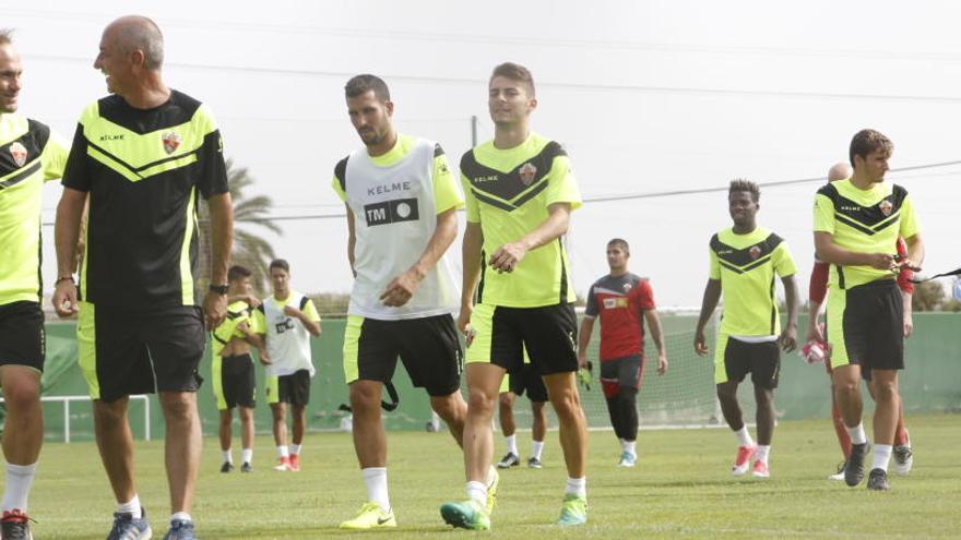 Imagen del entrenamiento de ayer del Elche