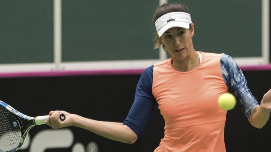 Muguruza durante un entrenamiento en Ostrava.