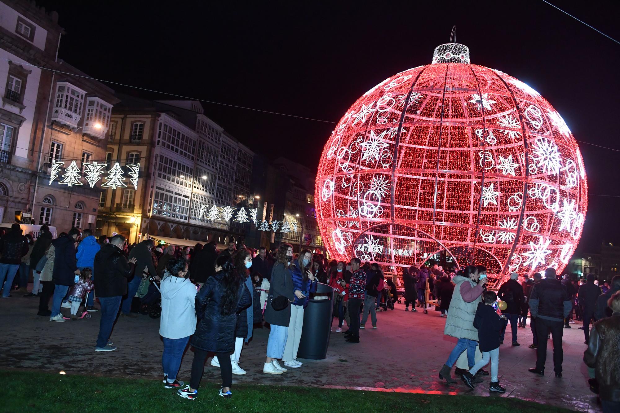 Encendido del alumbrado navideño en A Coruña