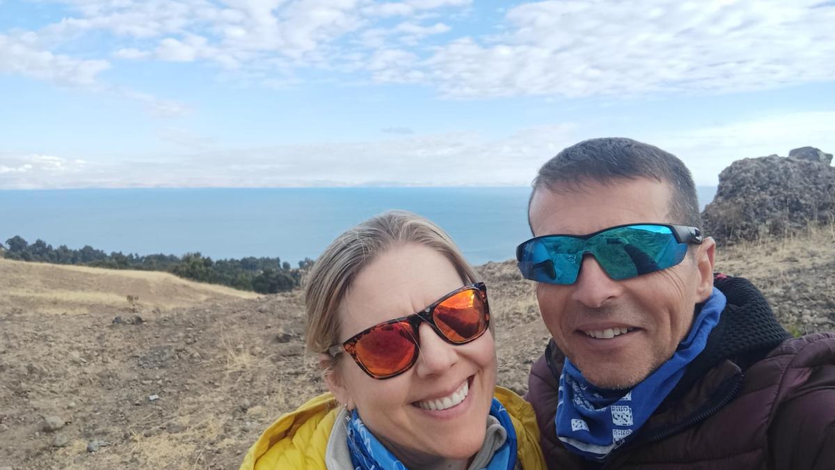 Vera Lorbach y Andrés Domínguez, durante su viaje en Perú.