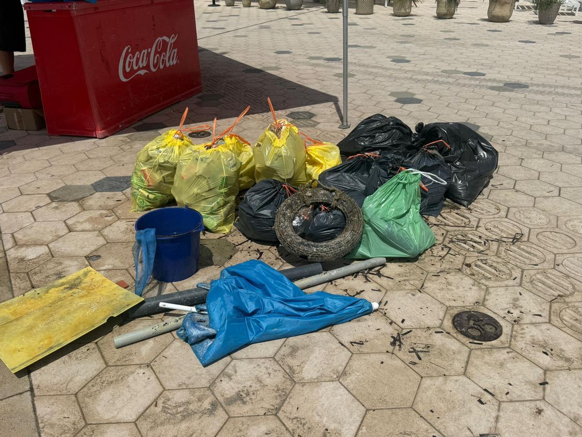 Imagen de los residuos rescatados del lecho marino de ses Figueretes