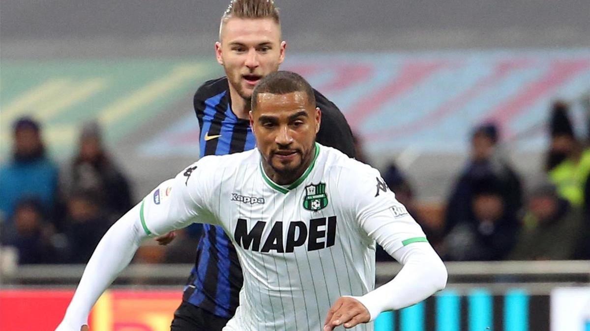 Kevin Prince Boateng durante el partido del Sassuolo contra el Inter en Milán.