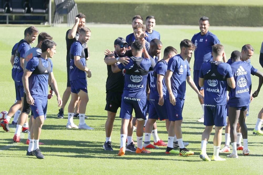 Entrenamiento del Celta a puerta cerrada