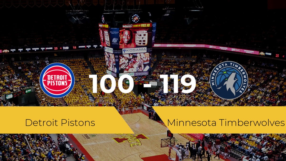 Minnesota Timberwolves logra vencer a Detroit Pistons (100-119)