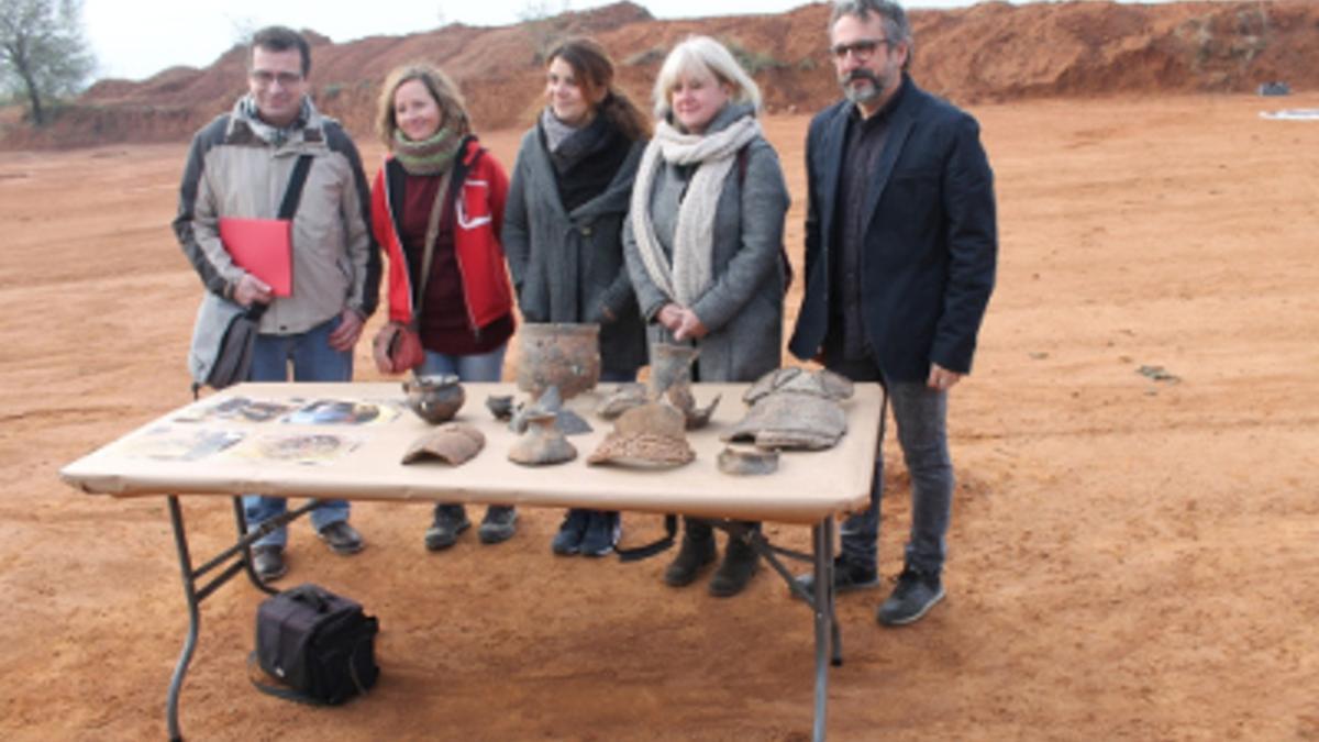 Algunos de los restos arqueológicos recuperados el en yacimiento de Can Roqueta de Sabadell.