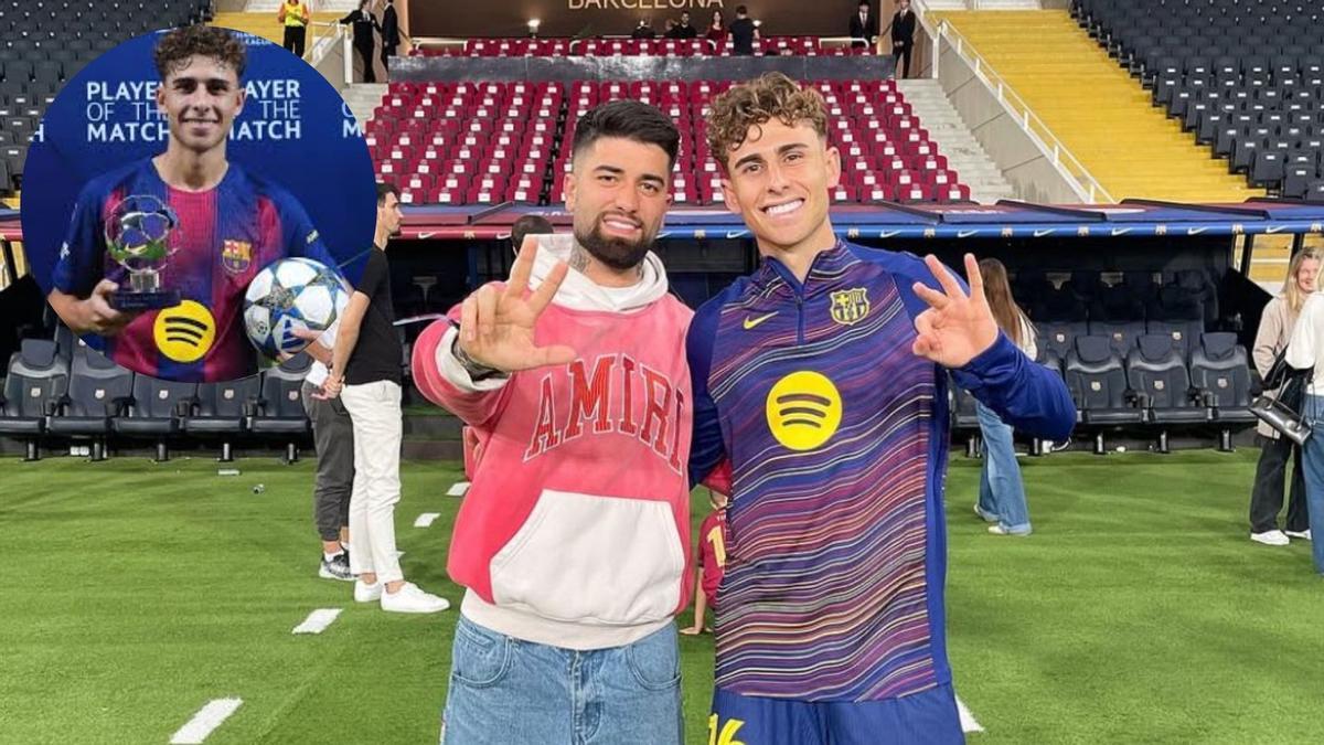 Fermín López, junto a su barbero de confianza 'Sanro'