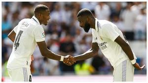 Alaba y Rudiger se saludan cordialmente