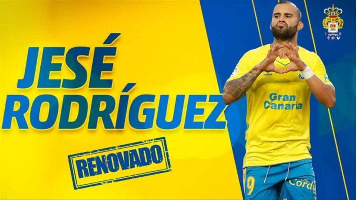 Jesé Rodríguez renueva con la UD Las Palmas.