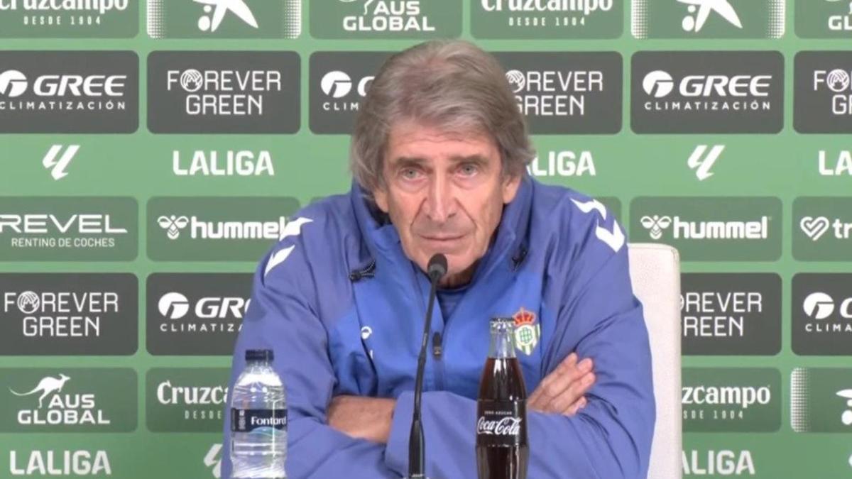 Manuel Pellegrini en la rueda de prensa previa al Betis-Getafe