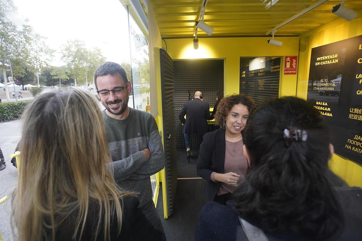La cabina itinerant de la Queta arriba a Girona La cabina itinerant de la Queta arriba a Girona