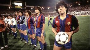 Maradona, en sus tiempos de jugador del Barça.