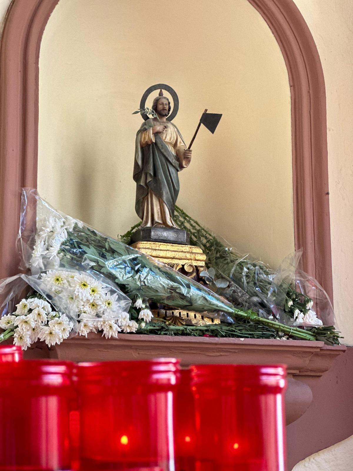 La representación de la imagen de San Judas Tadeo en la Iglesia del Silencio.