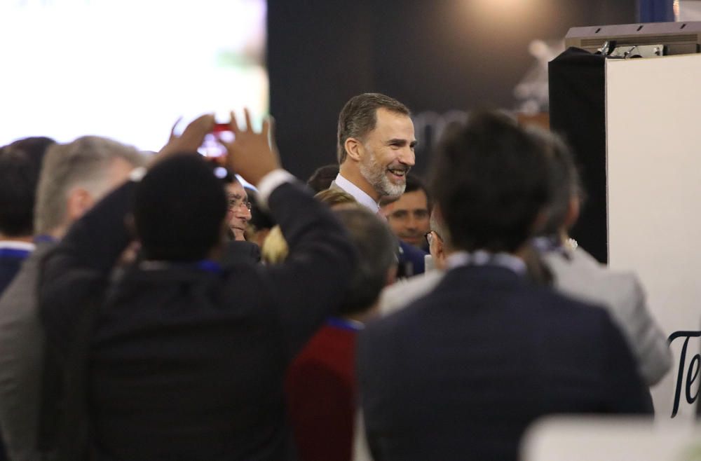 El rey Felipe VI inaugura la sexta edición del Foro Transfiere en el Palacio de Ferias y Congresos de Málaga.