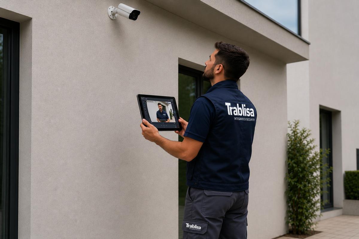Ein technischer Mitarbeiter von Trablisa verifiziert die Funktionsfähigkeit einer Kamera.