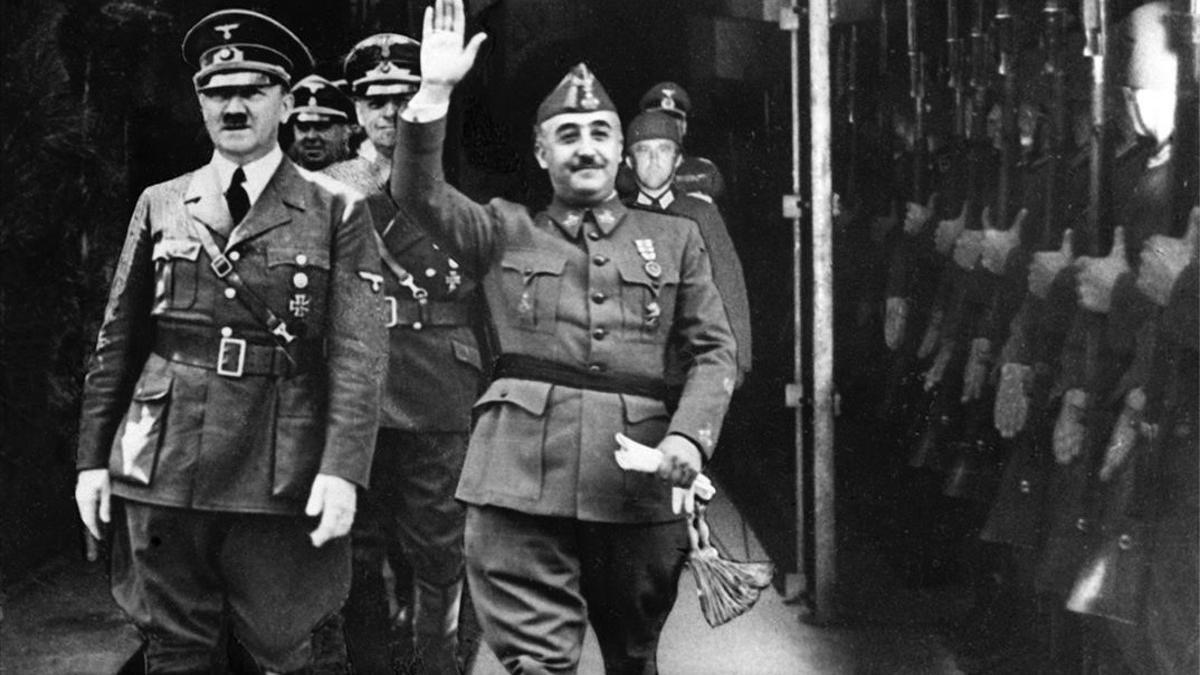 Franco con Hitler en su encuentro en Hendaya el 23 de octubre 1940.