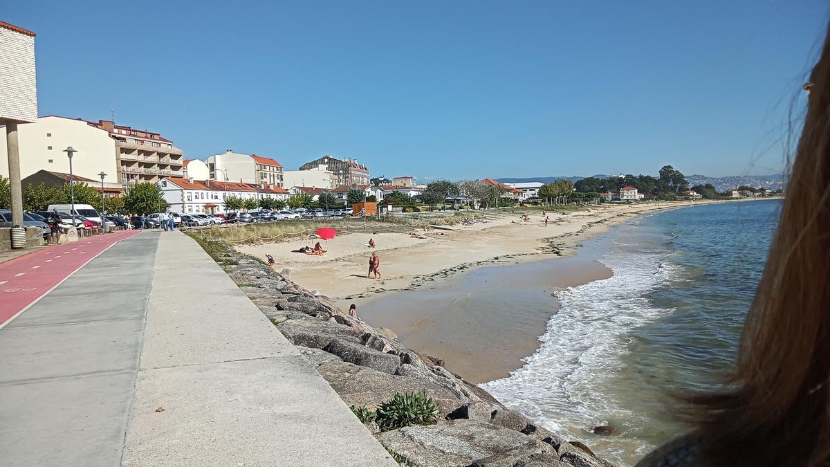 Playa de Rodeira, ayer por la tarde.