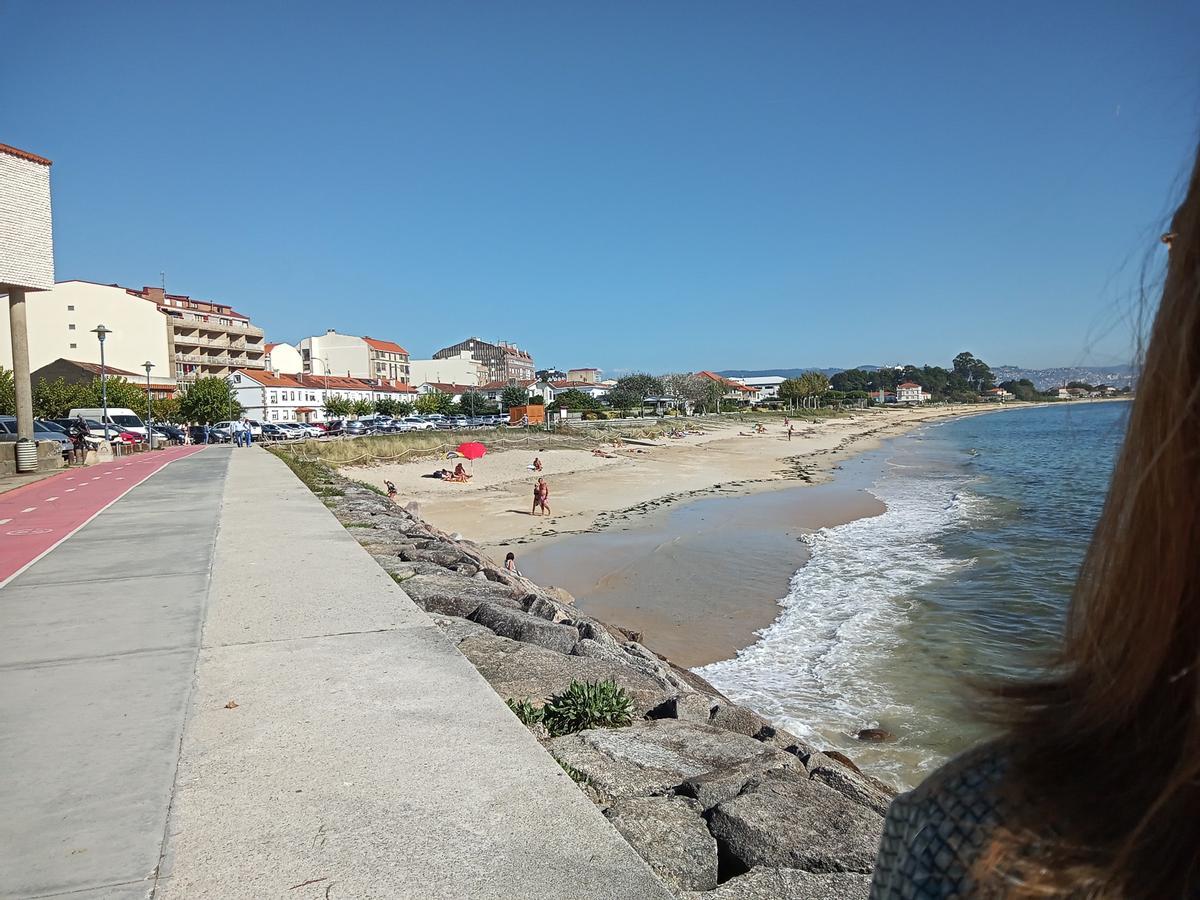 Playa de Rodeira, ayer por la tarde.