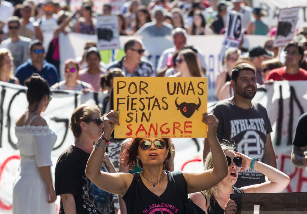 La manifestación organizada por la Asociación Animalista arrancó en la Plaza de la Estrella, finalizando en la Plaza del Ayuntamiento