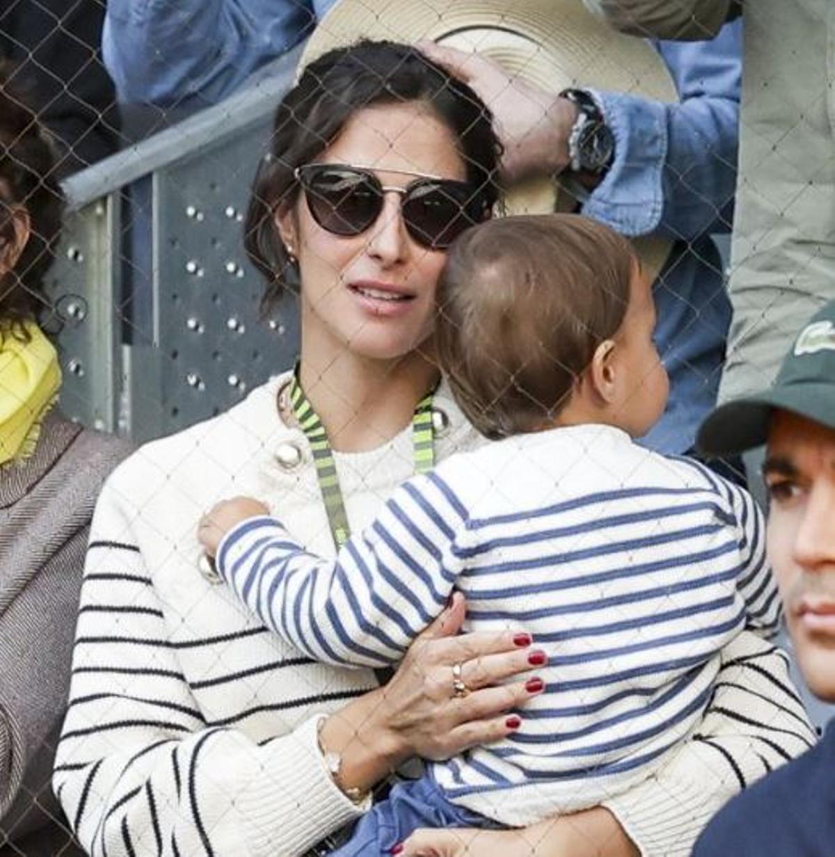 Mary Perelló junto a su hijo en el Mutua Madrid Open