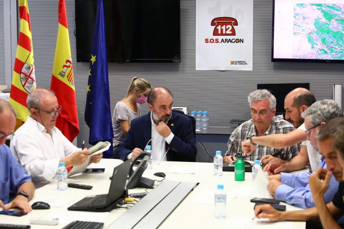 La visita de Pedro Sánchez  y Javier Lambán en el operativo de Ateca en imágenes