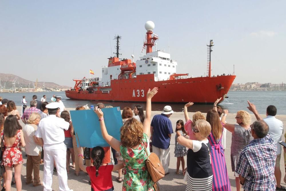 Llegada del buque Hespérides a Cartagena