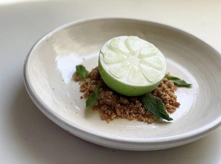 &#039;Lima-Mojito&#039;, postre que se sirvió este verano en Sushiya Aoyama.