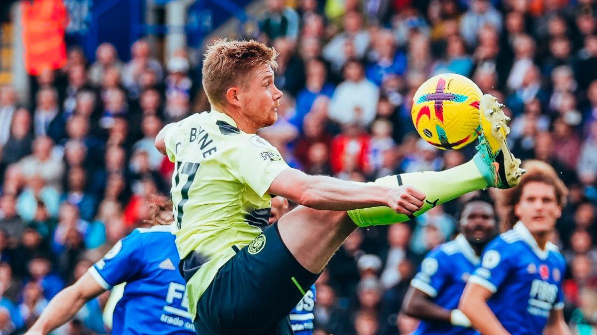 De Bruyne en el partido contra el Leicester