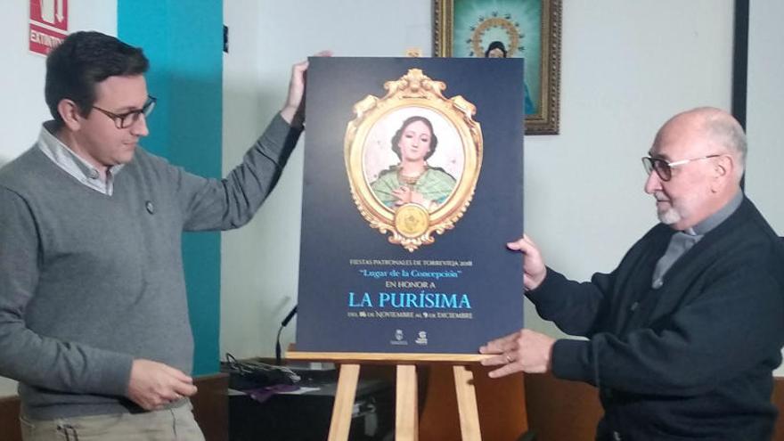 Presentación del cartel de los actos religiosos de las fiestas patronales con una imagen de la La Purísima