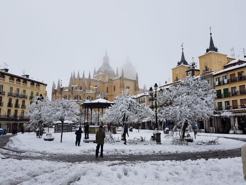 Efectos del temporal de nieve en Segovia