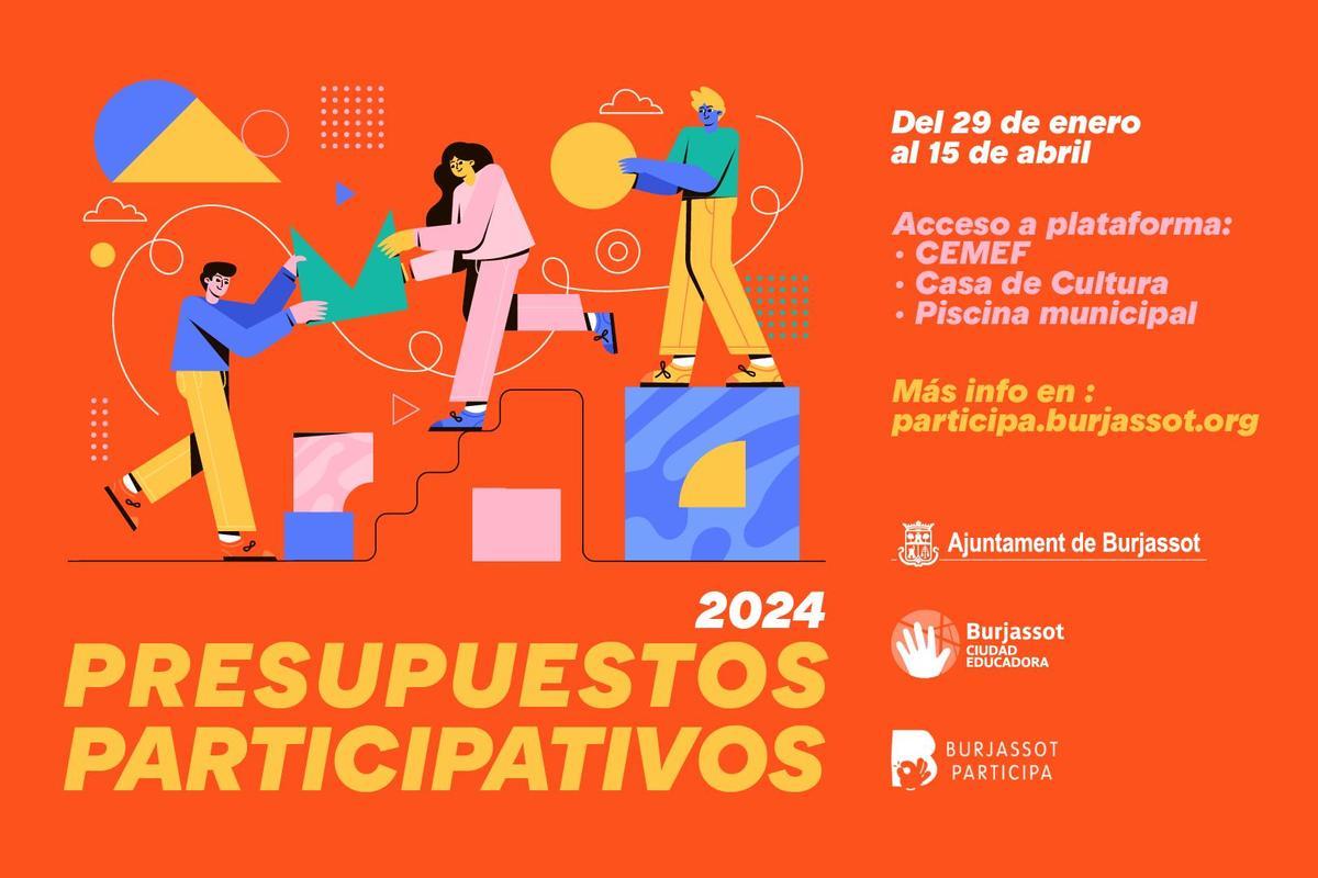 El cartel que anuncia los presupuestos participativos 2024 en Burjassot