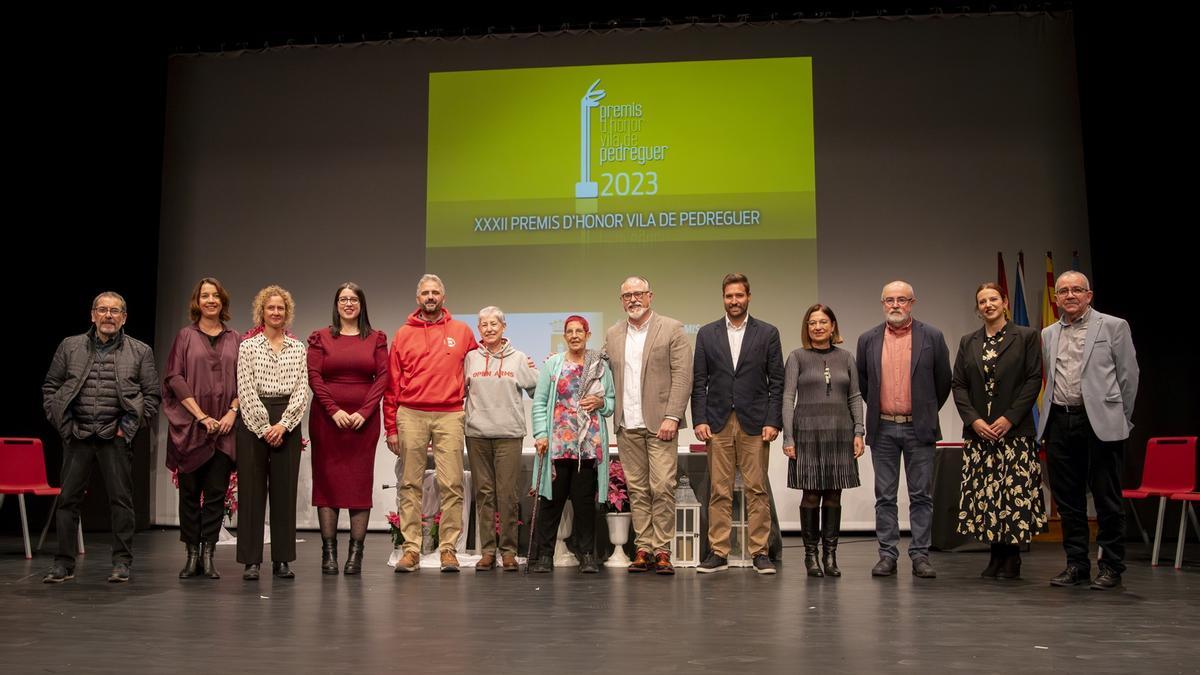 Els guardonats amb els Premis d'Honor Vila de Pedreguer