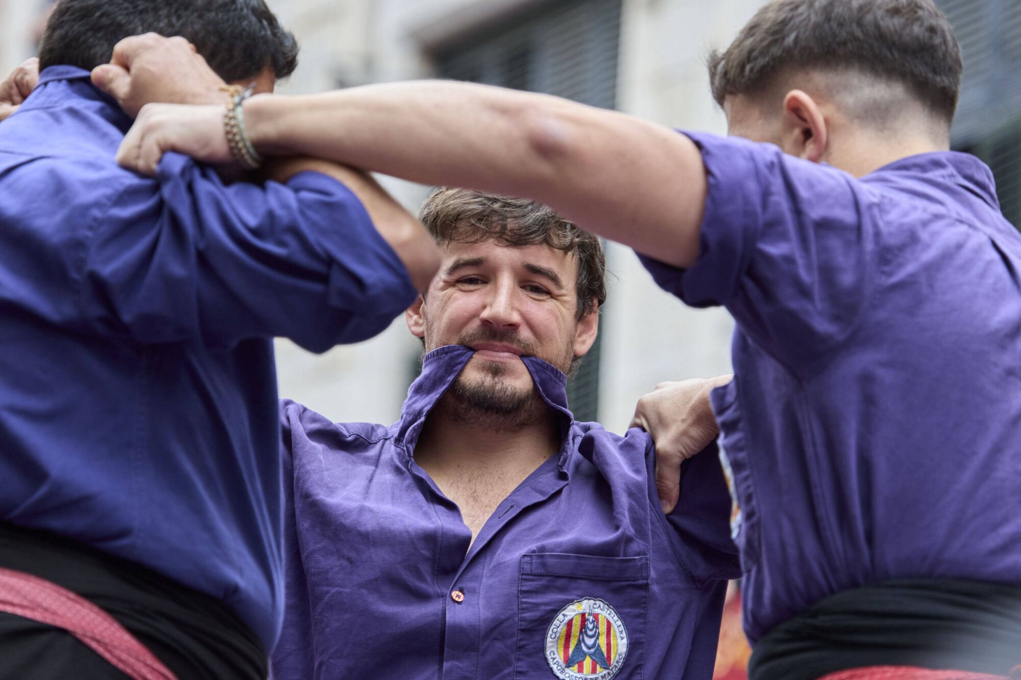 Diada Cartelera amb Els Marrecs de Salt, Capgrossos i Minyons de Terrassa a la plaça del Vi.