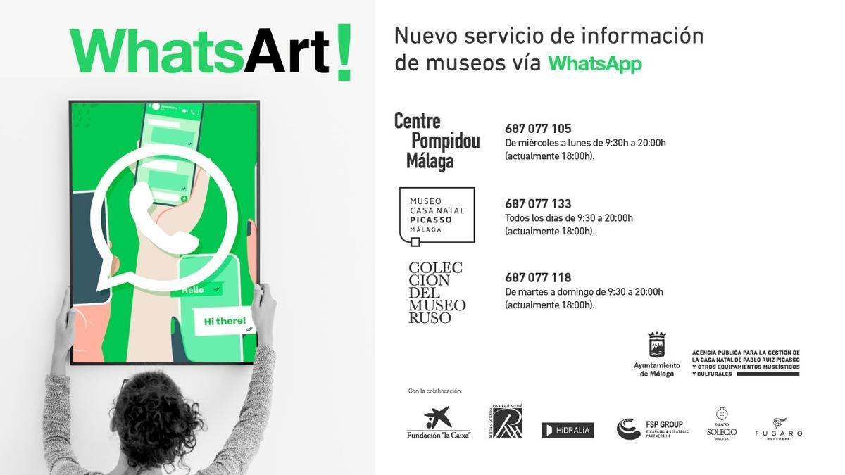 ANDALUCÍA.-Málaga.- Pompidou, Museo Ruso y Casa Natal Picasso estrenan un servicio de atención al usuario por 'app' de mensajería