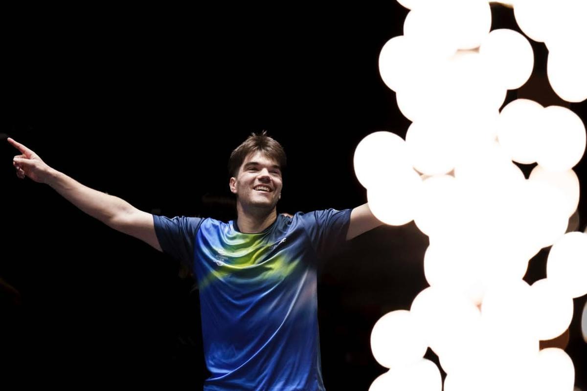Diego Lillo durante la celebración de su campeonato de España