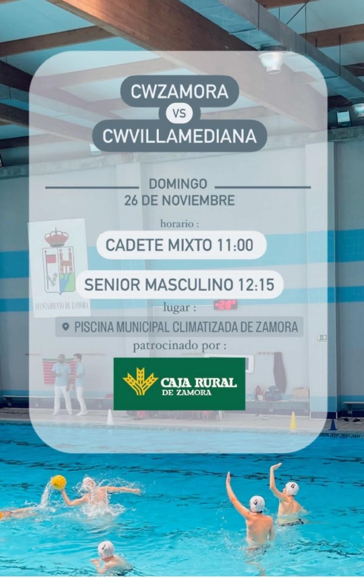 Cartel anunciador de la cita deportiva del Waterpolo Zamora