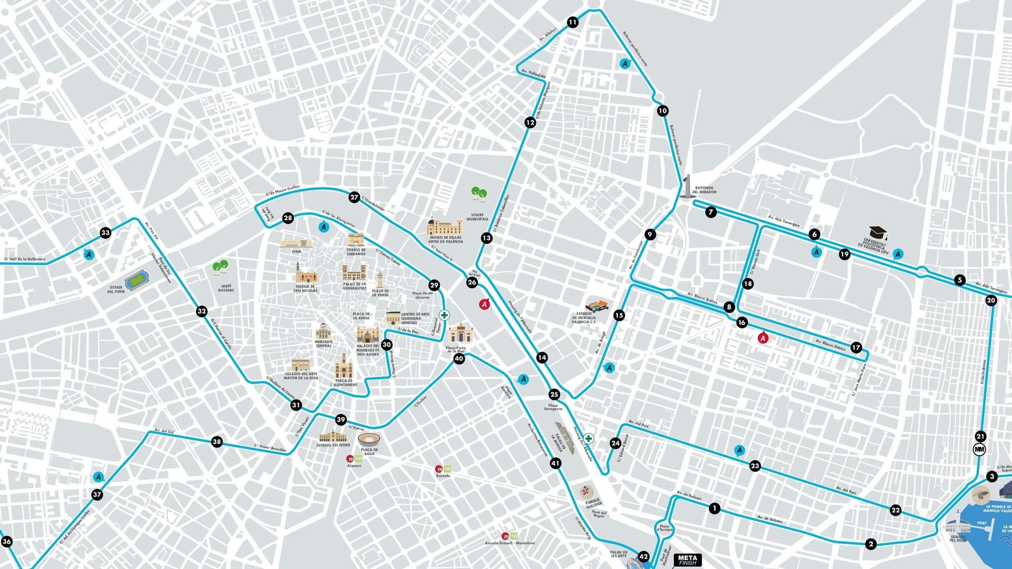 Este será el nuevo recorrido del Medio Maratón València 2023