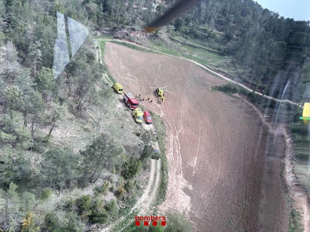 Imatge aeria de l'accident a Lluçà