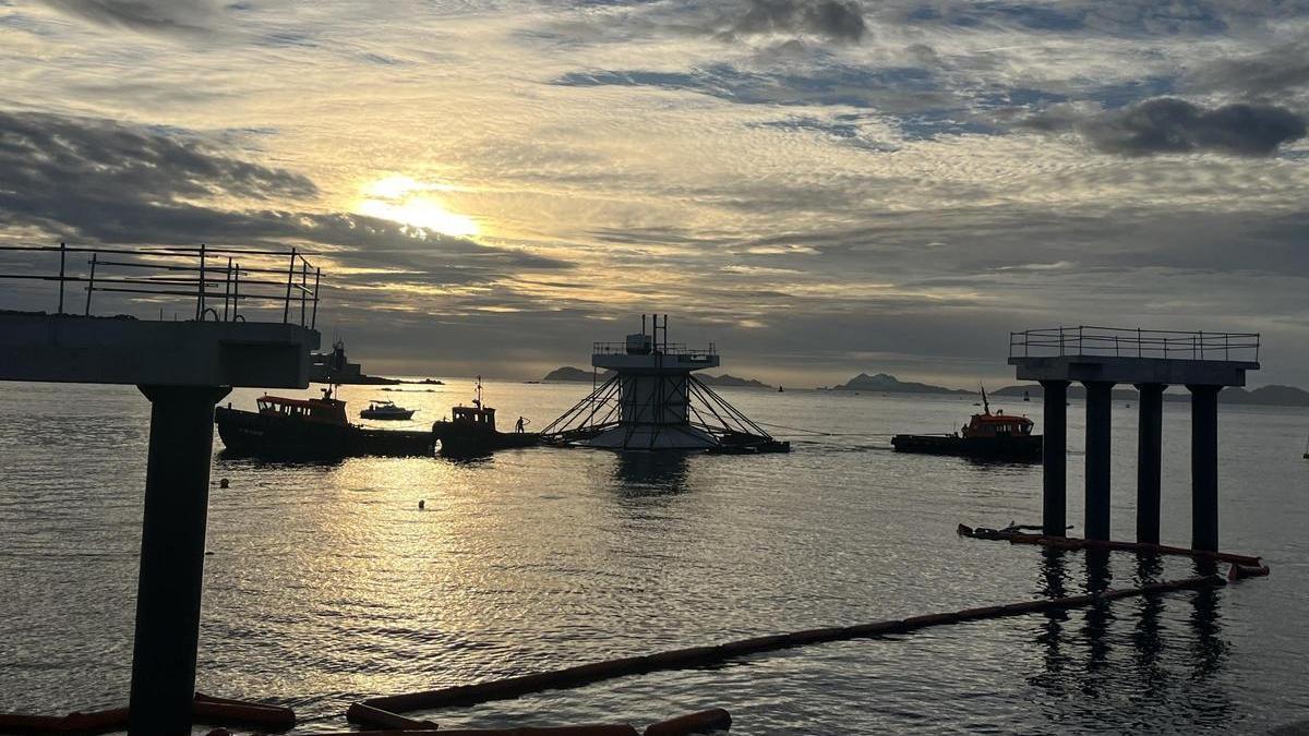 Vista de la obra de «Peiraos do Solpor» de la Autoridad Portuaria de Vigo.