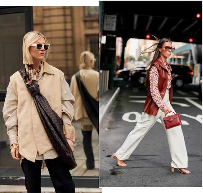 Looks con chaleco vistos en el 'street style' de París y Nueva York