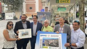 Presentación del cupón de la ONCE conmemorativo de la primera línea de tren de la península