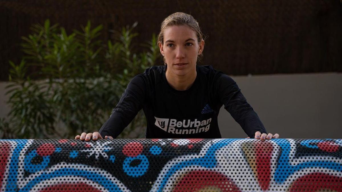 La triatleta Xisca Tous, durante un entrenamiento de esta pretemporada