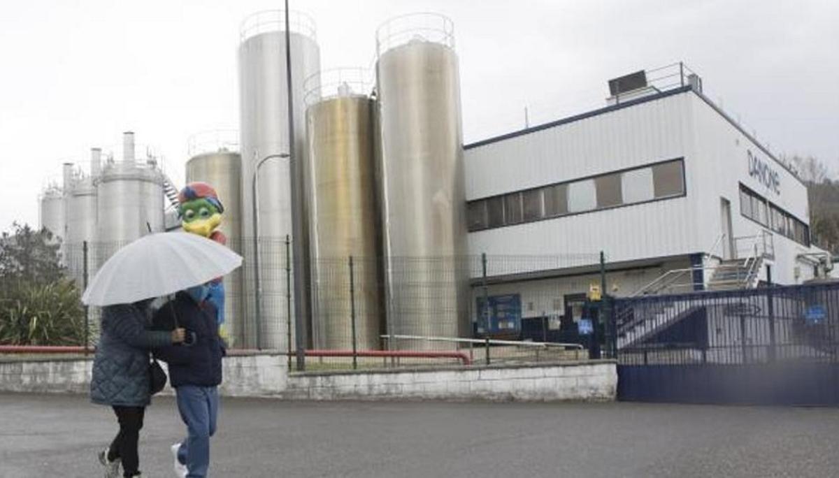 La planta de Danone en Salas. Fábrica Danone en Salas (Asturias).