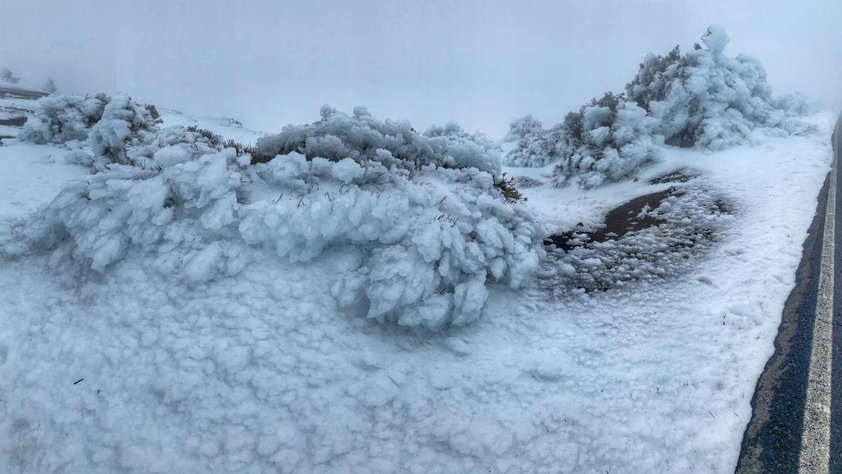 La nieve sigue presente en el Parque Nacional del Teide