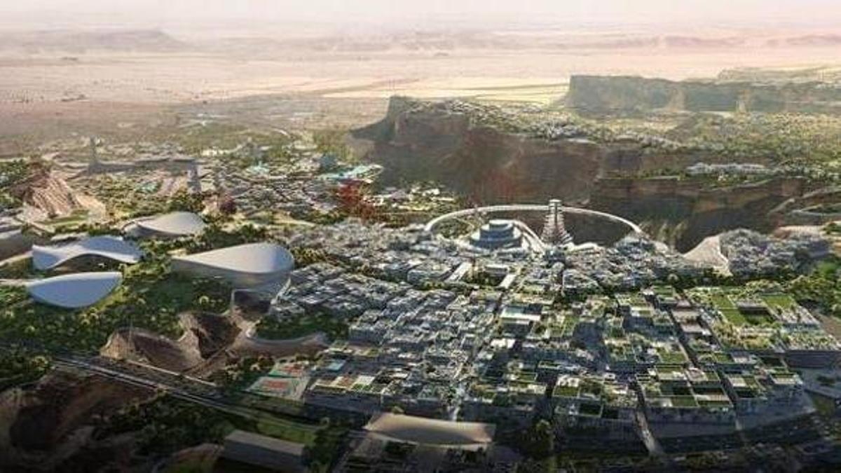 Recreación de la futura ciudad turística de Qiddiya