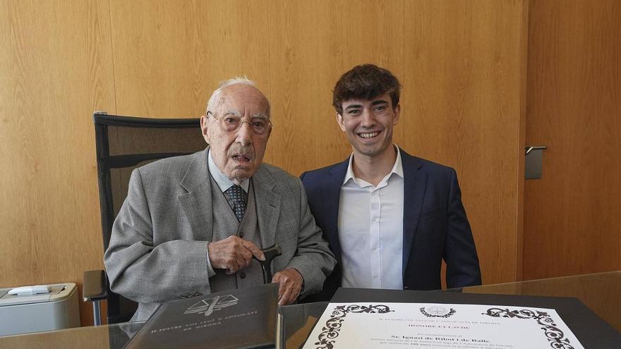 Ignasi de Ribot, advocat gironí en actiu als 100 anys: "L’advocacia ha de ser vocació; si no, és molt sacrificada"